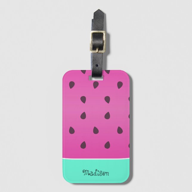 Wild Watermelon Slice | Personalised Luggage Tag (Front Vertical)