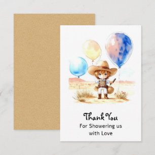 Wild West Adventure Boy Baby Shower Thank You Card