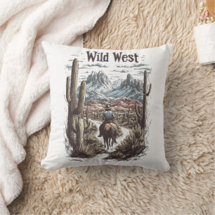 Wild West Adventure Illustration Cushion