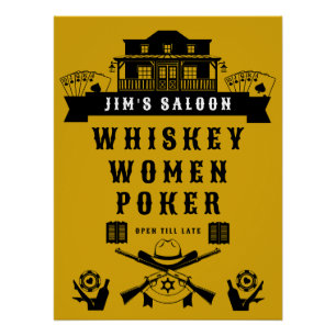 Wild West Americana Poker Poster