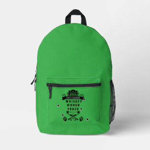 Wild West Americana Poker Printed Backpack