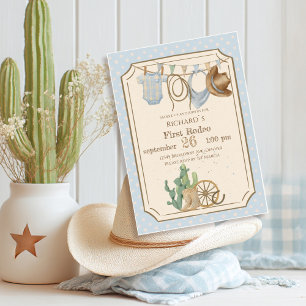 Wild West Baby Cowboy 1st Birthday Invitation
