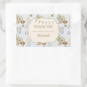 Wild West Baby Cowboy 1st Birthday Rectangular Sticker