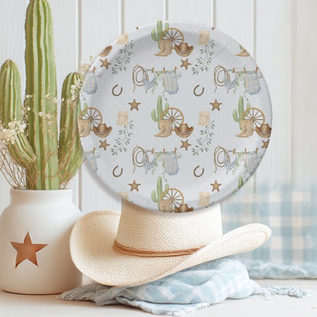 Wild West Baby Cowboy Paper Plate (Creator Uploaded)