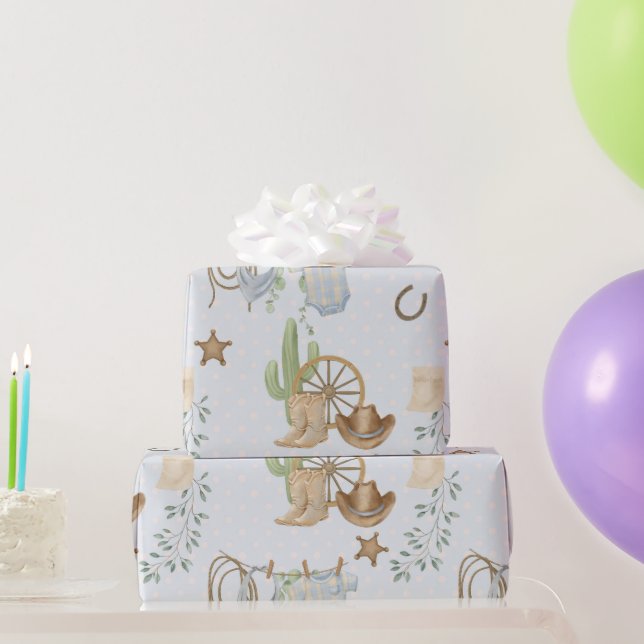 Wild West Baby Cowboy Wrapping Paper (Party Gifts)