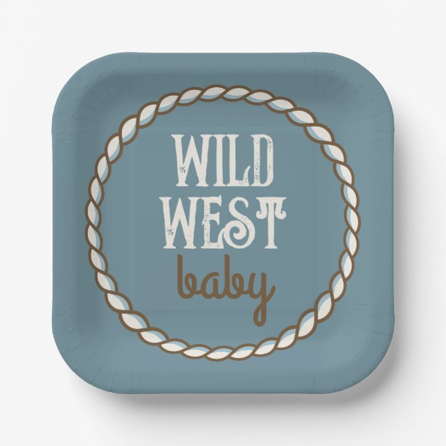 Wild West Baby Paper Plate (Front)