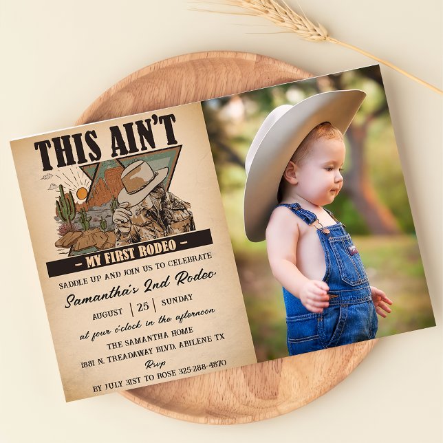 Wild West Birthday Western Cowboy Birthday Photo Invitation (Creator Uploaded)