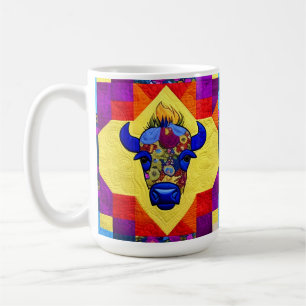 Wild West Bison Quilt Like Design Coffee Mug