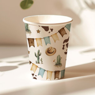 Wild West Boy First Rodeo 1st birthday party Paper Cups