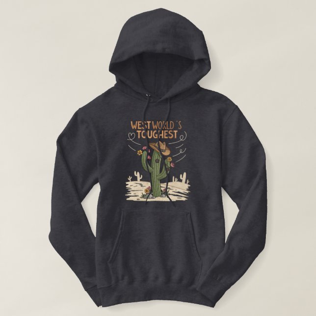 Wild West Cactus Cowboy Saguaro T-Shirt | Tough &  Hoodie (Design Front)