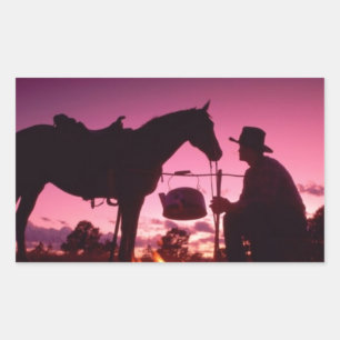 Wild West Camping Rectangular Sticker