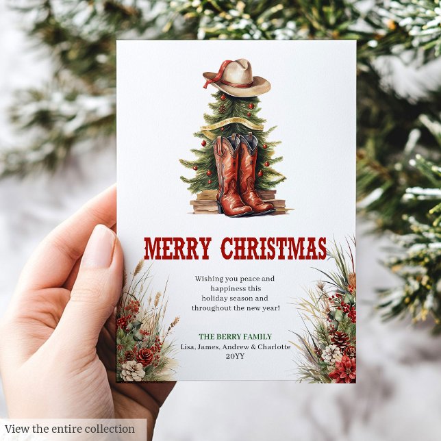 Wild West Christmas greeting card printable  (Wild West Christmas greeting card download

)