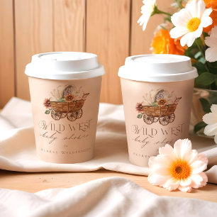 Wild West Country Western Floral Wagon Baby Shower Paper Cups
