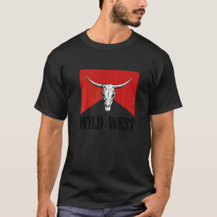 Wild West Cow Bull Skull Boho Country Southern Wes T-Shirt