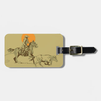 Wild West Cowboy at work Luggage Tag