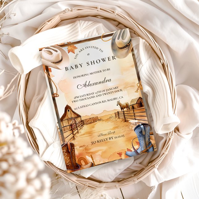 Wild West Cowboy Baby Shower Invitation (Creator Uploaded)