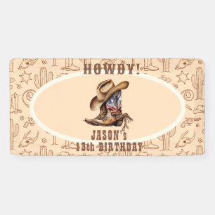Wild west cowboy birthday banner
