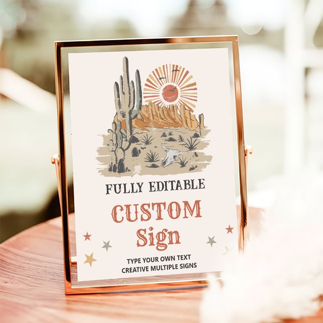 Wild West Cowboy Birthday Party Table Sign (Creator Uploaded)