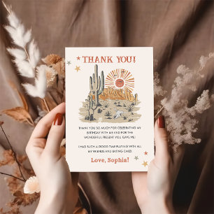 Wild West Cowboy Birthday Party Thank You Card