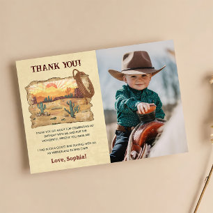Wild West Cowboy Birthday Party Thank You Card