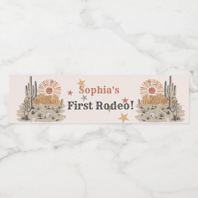 Wild West Cowboy Birthday Party Water Bottle Label (Single Label)