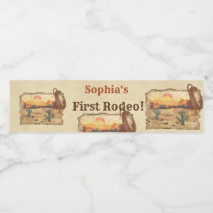 Wild West Cowboy Birthday Party Water Bottle Label