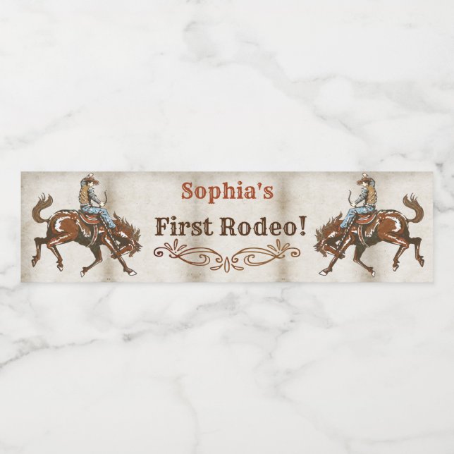 Wild West Cowboy Birthday Party Water Bottle Label (Single Label)