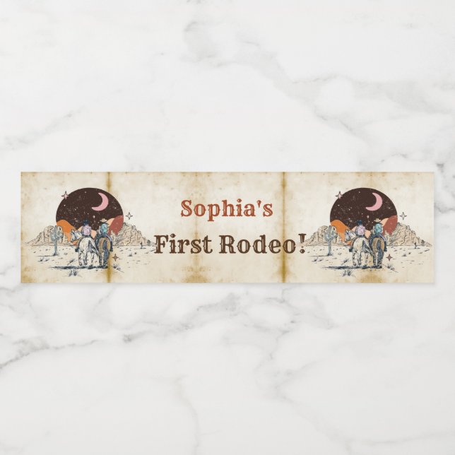 Wild West Cowboy Birthday Party Water Bottle Label (Single Label)