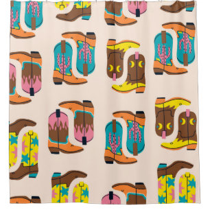 Wild West Cowboy Boots: Fashion Concept Pattern Shower Curtain