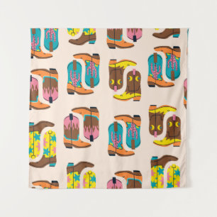 Wild West Cowboy Boots: Fashion Concept Pattern Tapestry