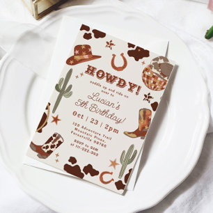 Wild West Cowboy Country Western Birthday Party Invitation