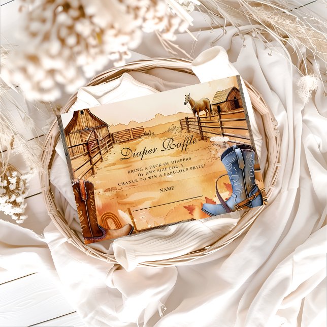 Wild West Cowboy Diapper Raffle Enclosure Card (Creator Uploaded)