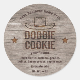 Wild west cowboy doggie cookie  classic round sticker