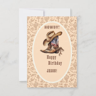 Wild west cowboy happy birthday card