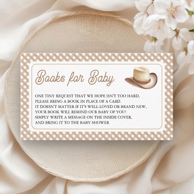 Wild West Cowboy Hat Baby Shower Books for Baby Enclosure Card (Creator Uploaded)