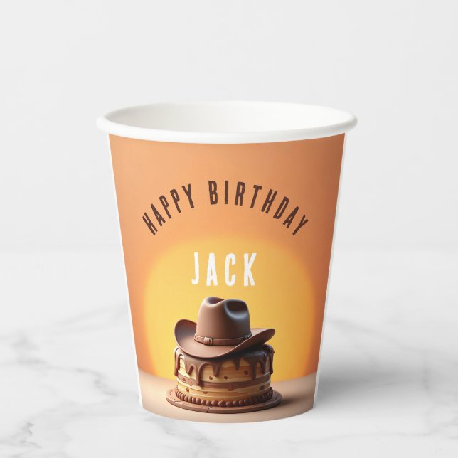Wild West Cowboy Hat Cake  Paper Cups (Front)