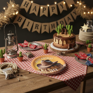 Wild West Cowboy Hat Cake Paper Plate