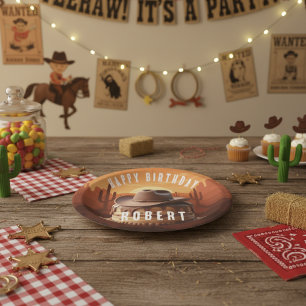 Wild West Cowboy Hat Cake Paper Plate