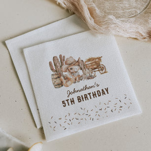 Wild West Cowboy Kids Birthday Party Napkin