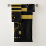 Wild West Cowboy Personalised Monogram Groomsmen Bath Towel Set<br><div class="desc">Personalised gifts for groomsmen and best man with old western cowboy theme. Decorated with cowboy hat with vintage western font. Text and colour are editable using the Design Tool to fit your occasion. Get this customise gift for wedding,  bachelor party,  engagement party or any other special occasions.</div>