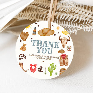Wild West Cowboy Rodeo Baby Shower Favour Tags