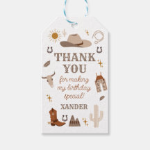 Wild West Cowboy Rodeo Birthday Thank You Favour