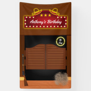 Wild West Cowboy Themed Birthday Banner