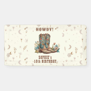 Wild west cowgirl birthday banner