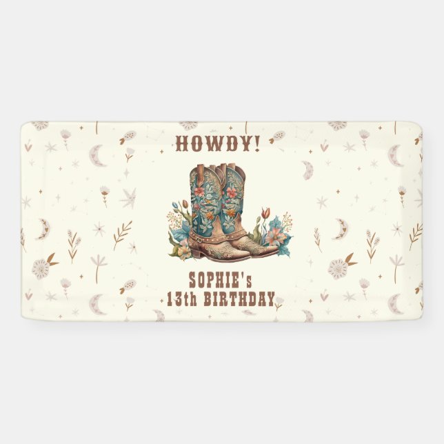 Wild west cowgirl birthday banner (Horizontal)