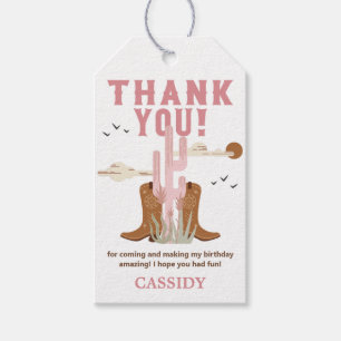 Wild West Cowgirl Birthday Party Thank You Favour Gift Tags