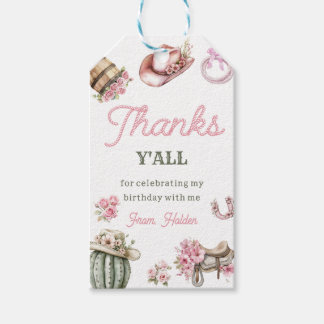 Wild West Cowgirl Birthday Party Thank You  Gift Tags