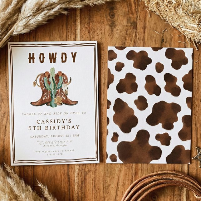 Wild West Cowgirl Country Western Birthday Party Invitation (Creator Uploaded)