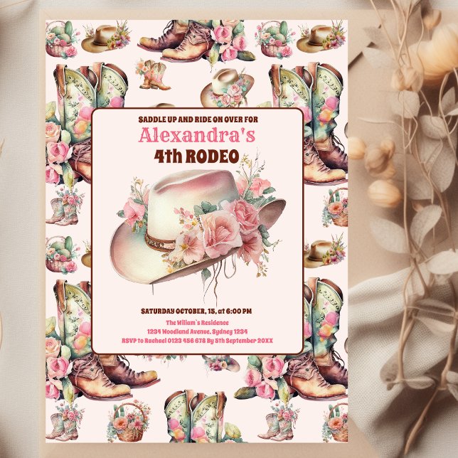 Wild West Cowgirl Country Western Birthday Party Invitation (Creator Uploaded)