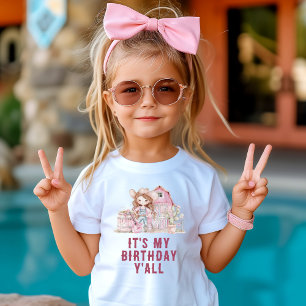 Wild West Cowgirl It's My Birthday Y'all T-Shirt